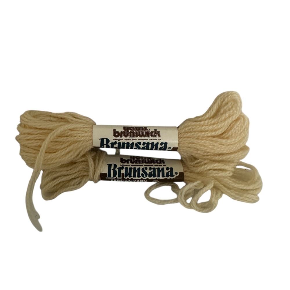 Brunswick Brunsana 100% Virgin Wool Tapestry Yarn, Cream # 42706 Pack of 2